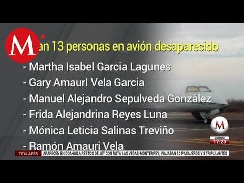 Difunden lista de pasajeros de avión que cayó en Coahuila