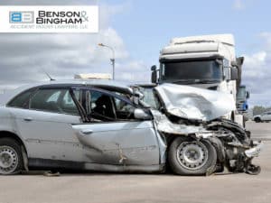 Collision Between A Car And A Semi Truck In Las Vegas