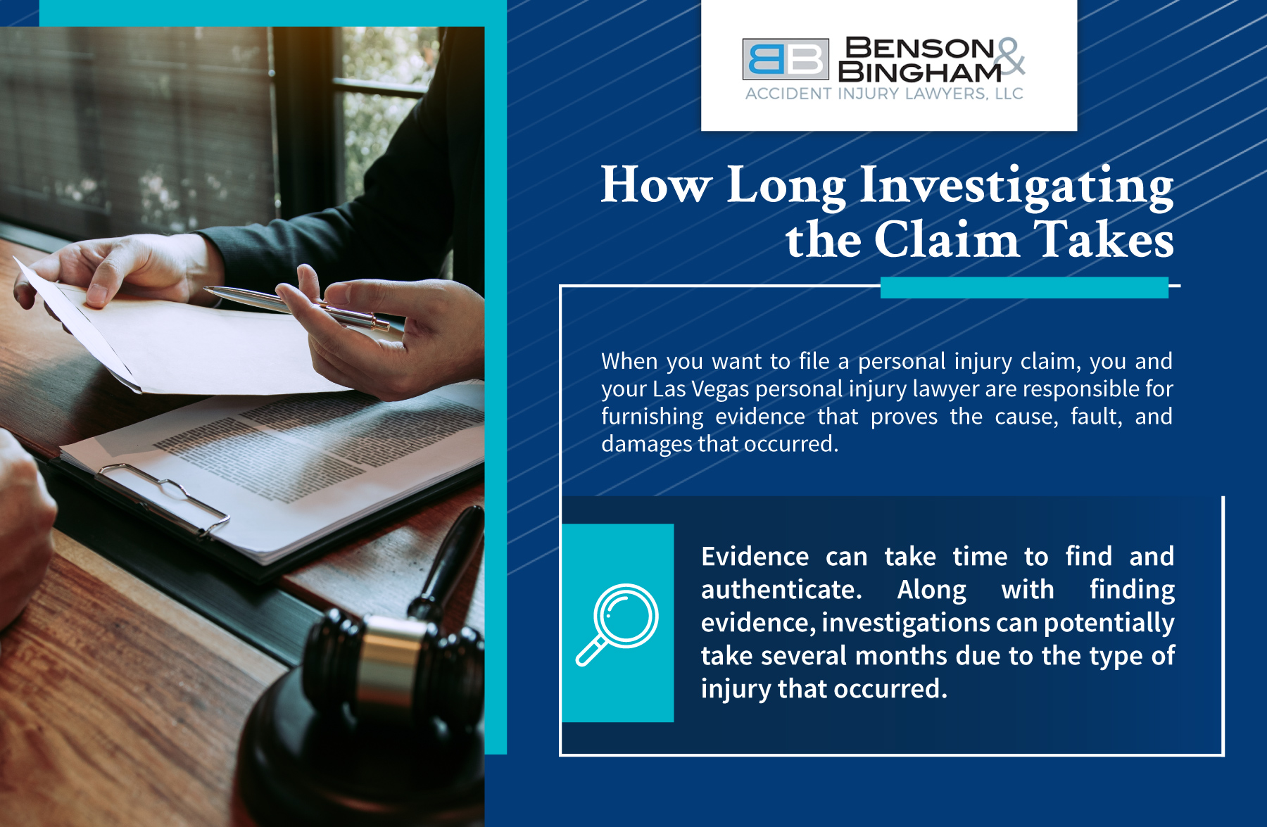 Infographic that explains how long investigatin the claim takes