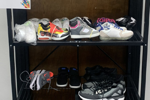 Collection Of Shoes Of Different Sizes Donated To Big Brothers Big Sisters