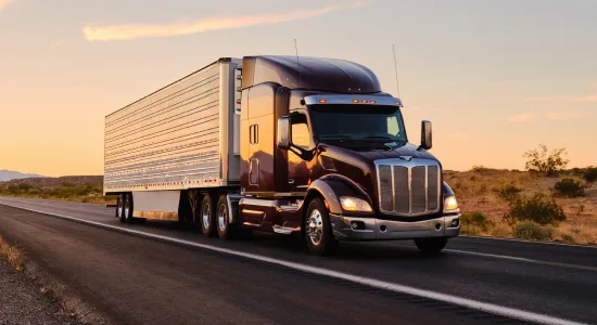 semi truck on the highway