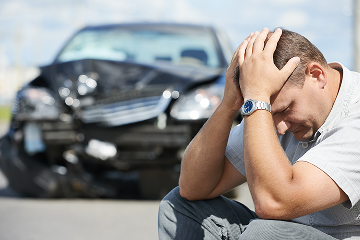 Front Of A Car After Coliding With Another Vehicle In A T-Bone Accident In LV, Nevada